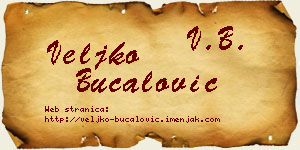Veljko Bucalović vizit kartica